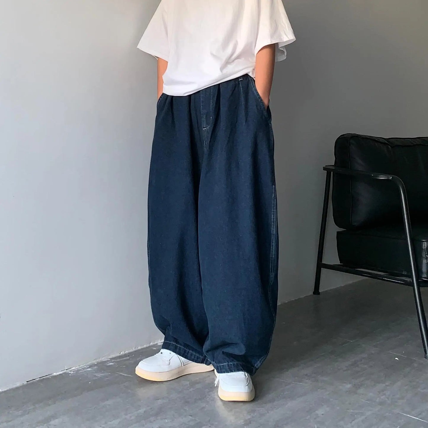 5XL Wide Leg Cargo Pants 2023 Streetwear Baggy Jeans New Spring Summer Men Trousers Korean Fashion Loose Straight Brand Clothing