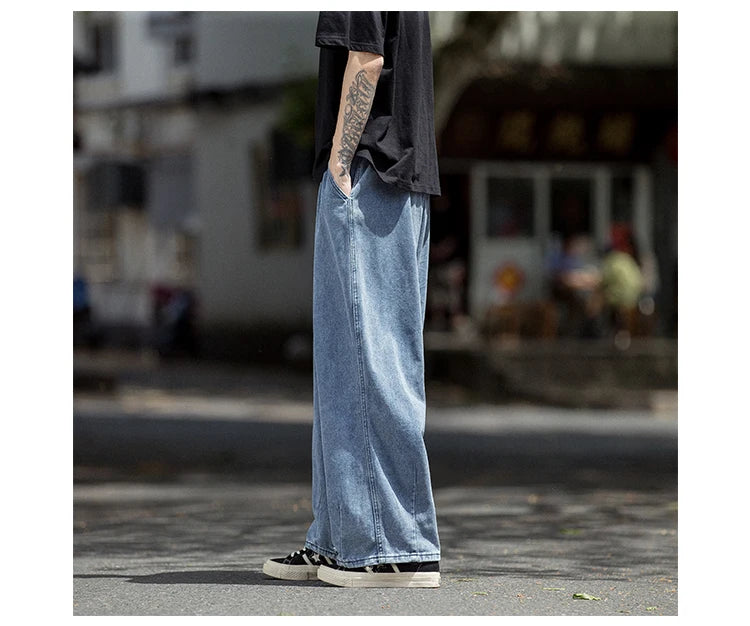 Men Jeans Wide Leg Denim Cargo jean pants Loose Straight Baggy Men's Jeans hip hop Streetwear Skateboard Neutral denim Trousers